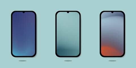 Smartphone screen mockup, digital device vector illustration