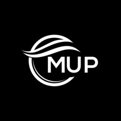 MUP letter logo design on black background. MUP  creative initials letter logo concept. MUP letter design.