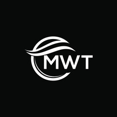 MWT letter logo design on black background. MWT  creative initials letter logo concept. MWT letter design.