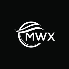 MWX letter logo design on black background. MWX  creative initials letter logo concept. MWX letter design.