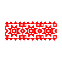 Obraz premium Pixelized pattern Vyshyvanka Traditional Ethnic Ukrainian Seamless Pattern slavic ornament