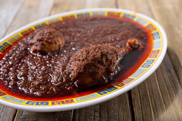 A view of a plate of doro wat.