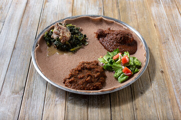 A view of a meat combination plate.