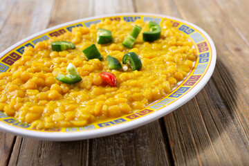 A view of a plate of kik alicha.