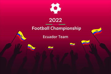 Ecuador Team soccer vector illustration. Football Championship 2022 Background. 