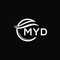 MYD letter logo design on black background. MYD  creative initials letter logo concept. MYD letter design. - obrazy, fototapety, plakaty