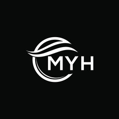 MYH letter logo design on black background. MYH creative initials letter logo concept. MYH letter design. 