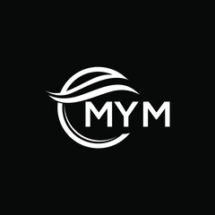MYM letter logo design on black background. MYM  creative initials letter logo concept. MYM letter design.