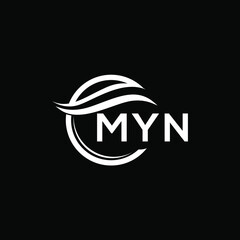 MYN letter logo design on black background. MYN  creative initials letter logo concept. MYN letter design.