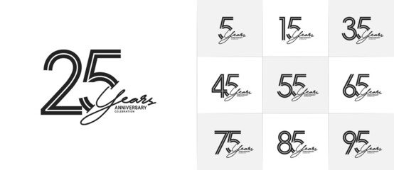 set of anniversary premium collection black color can be use for celebration event