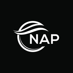 NAP letter logo design on black background. NAP  creative initials letter logo concept. NAP letter design.