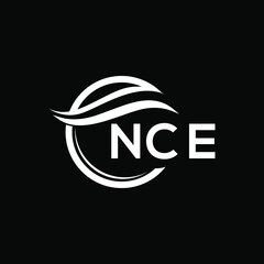 NCE letter logo design on black background. NCE  creative initials letter logo concept. NCE letter design.
