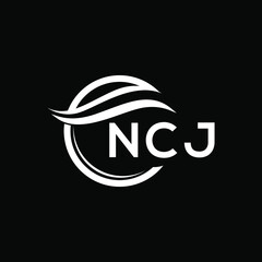 NCJ letter logo design on black background. NCJ  creative initials letter logo concept. NCJ letter design.
