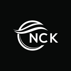 NCK letter logo design on black background. NCK  creative initials letter logo concept. NCK letter design.

