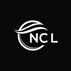 NCL letter logo design on black background. NCL  creative initials letter logo concept. NCL letter design.
