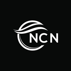 NCN letter logo design on black background. NCN  creative initials letter logo concept. NCN letter design.
