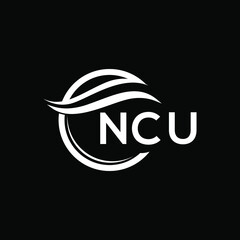 NCU letter logo design on black background. NCU  creative initials letter logo concept. NCU letter design.
