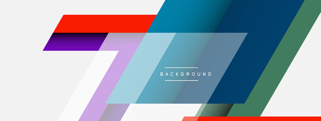 Vector background. Abstract overlapping color lines design with shadow effects. Illustration for wallpaper banner background or landing page