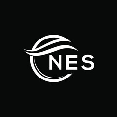 NES letter logo design on black background. NES  creative initials letter logo concept. NES letter design.
