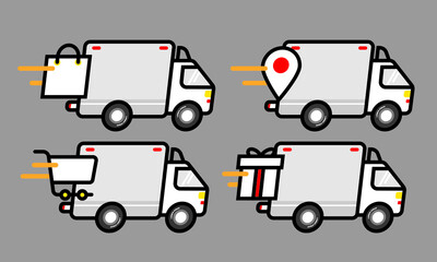 Fototapeta premium Delivery icon logistics shipping cargo vector logo design