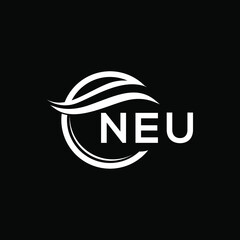 NEU letter logo design on black background. NEU  creative initials letter logo concept. NEU letter design.
