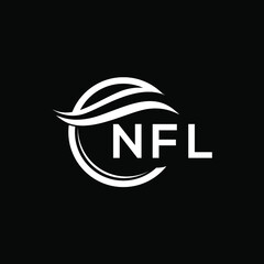NFL letter logo design on black background. NFL  creative initials letter logo concept. NFL letter design.