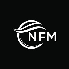 NFM letter logo design on black background. NFM  creative initials letter logo concept. NFM letter design.