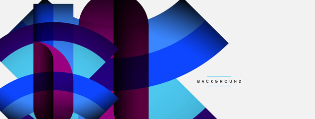 Obraz premium Geometric abstract background. Round shapes, circles, lines composition for wallpaper banner background or landing page