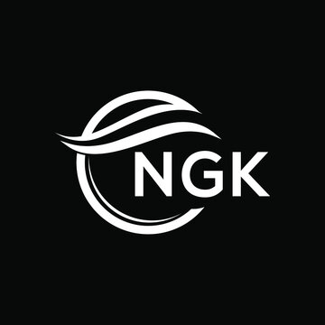 NGK letter logo design on black background. NGK  creative initials letter logo concept. NGK letter design.