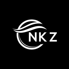 NKZ letter logo design on black background. NKZ  creative initials letter logo concept. NKZ letter design.
