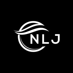 NLJ letter logo design on black background. NLJ  creative initials letter logo concept. NLJ letter design.

