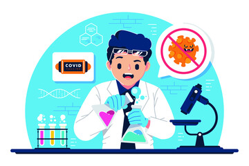 scientific research of coronavirus vaccine in laboratory