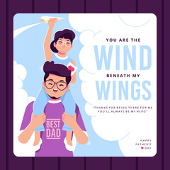 happy father's day greeting card template