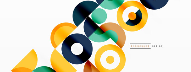 Colorful circle abstract background. Minimal geometric template for wallpaper, banner, presentation