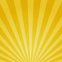 金色の下からの日の出風集中線背景素材／正方形／スクエア