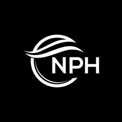 NPH letter logo design on black background. NPH  creative initials letter logo concept. NPH letter design.