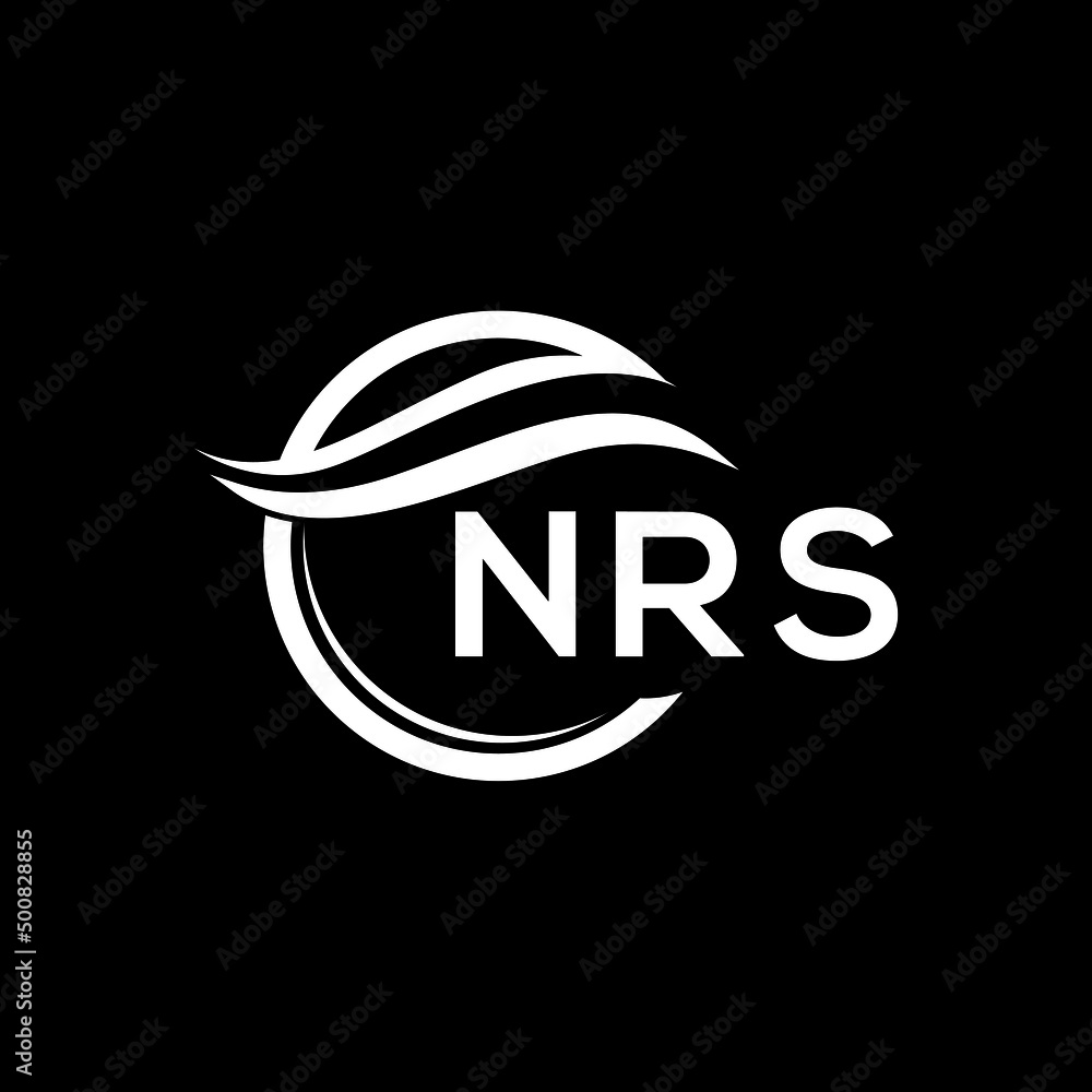 Wall mural nrs letter logo design on black background. nrs creative initials letter logo concept. nrs letter de