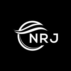 NRJ letter logo design on black background. NRJ  creative initials letter logo concept. NRJ letter design.
