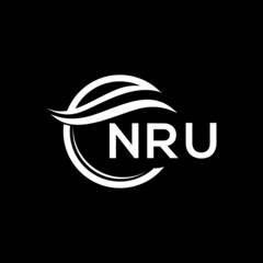 NRU letter logo design on black background. NRU  creative initials letter logo concept. NRU letter design.
