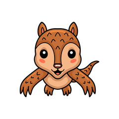 Cute little pangolin cartoon leaping