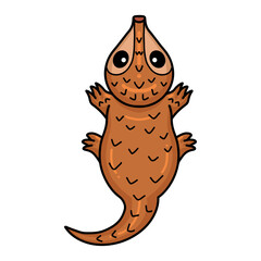 Cute little pangolin cartoon character
