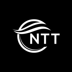 NTT letter logo design on black background. NTT  creative initials letter logo concept. NTT letter design.
