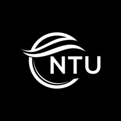 NTU letter logo design on black background. NTU  creative initials letter logo concept. NTU letter design.
