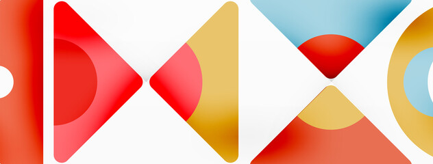 Creative geometric wallpaper. Minimal abstract background. Triangles and circles composition vector illustration for wallpaper banner background or landing page