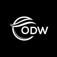 ODW letter logo design on black background. ODW  creative initials letter logo concept. ODW letter design.
