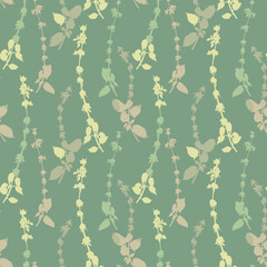 Basil seamless pattern. Design for fabric, wallpaper, textile, surface, packaging