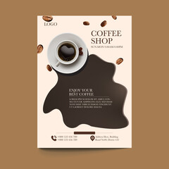 Coffee Shop Flyer Template For Promotion A4 Size Modern Design Coffe Flyer