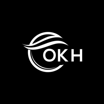 OKH letter logo design on black background. OKH  creative initials letter logo concept. OKH letter design.
