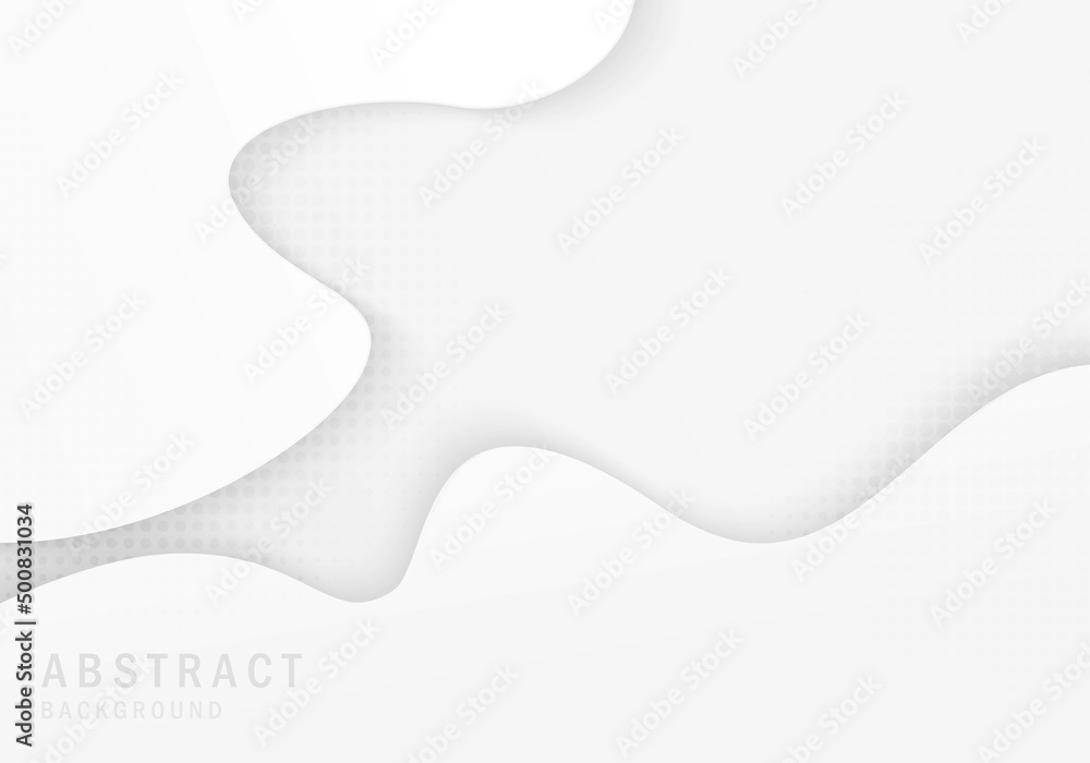 Poster abstract minimal style of gradient white papercut with halftone decorative.