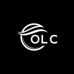 OLC letter logo design on black background. OLC  creative initials letter logo concept. OLC letter design.